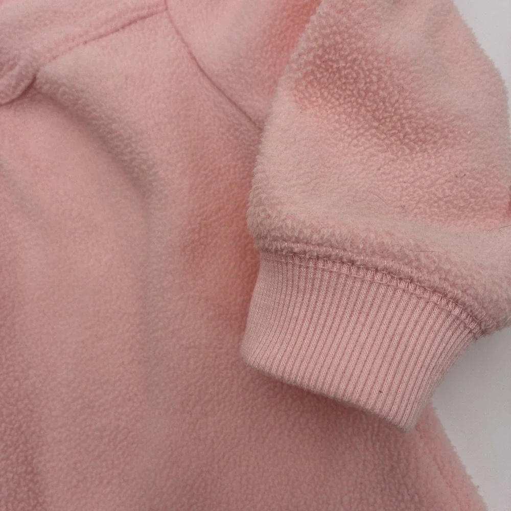 Gap Kids Baby Pink Fleece Critter Hood Leopard Zip Up Jacket 18-24 Months